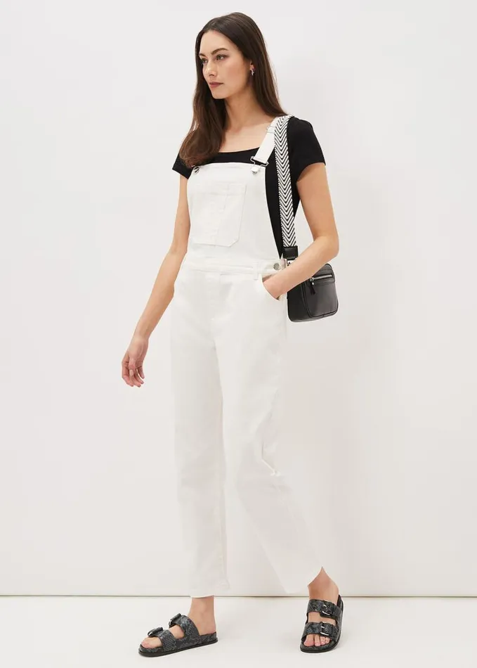 Phase Eight Khari Denim Dungarees White Women Dresses