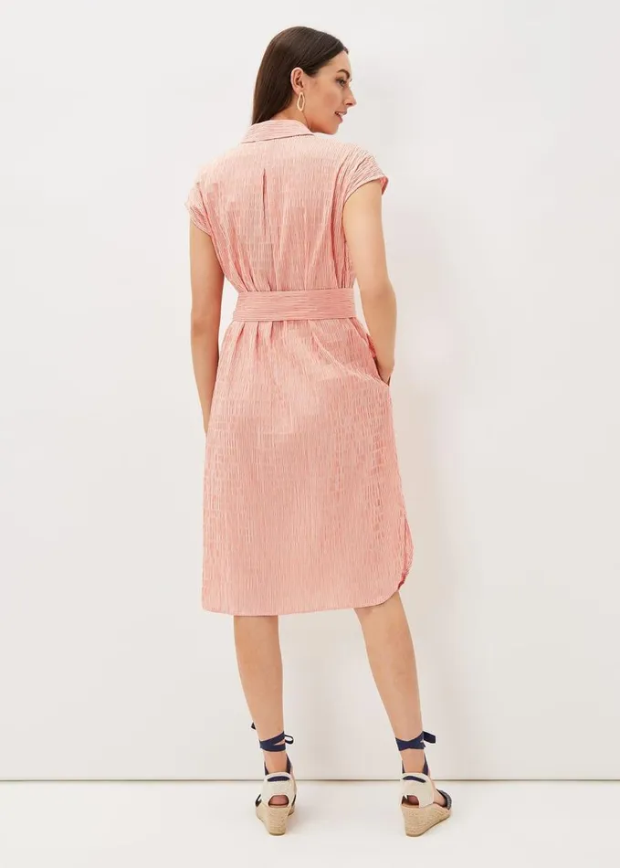 Phase Eight Kinsey Cotton Shirt Dress Tangerinewhite Women Dresses