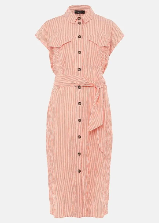 Phase Eight Kinsey Cotton Shirt Dress Tangerinewhite Women Dresses