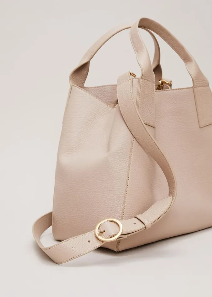 Phase Eight Large Leather Tote Bag Neutral Women Bags and Clutches