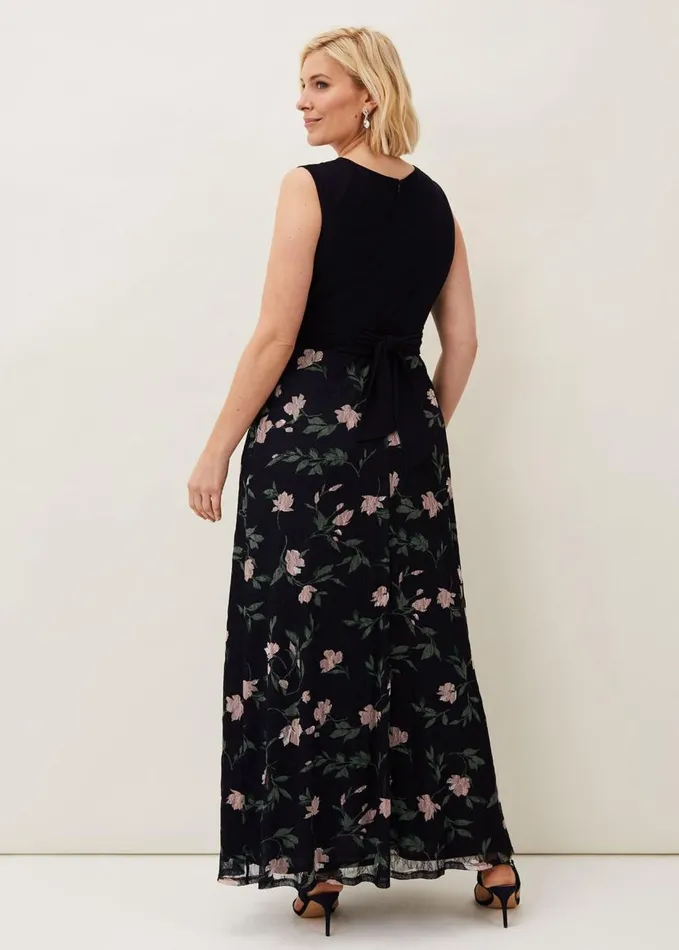 Phase Eight LeighAnn Floral Maxi Dress Navymulti Women Dresses