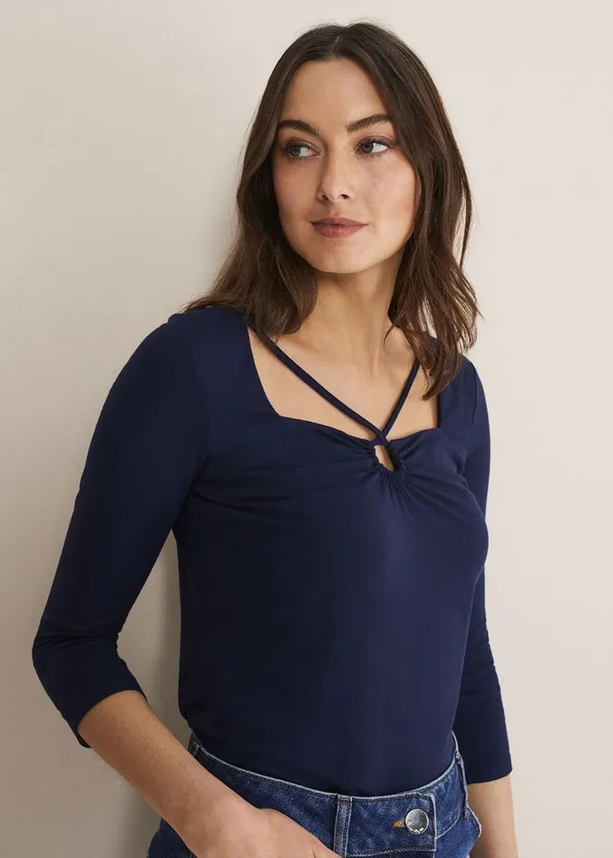 Phase Eight Leyla Cut Out Top Midnight Women Tops and TShirts