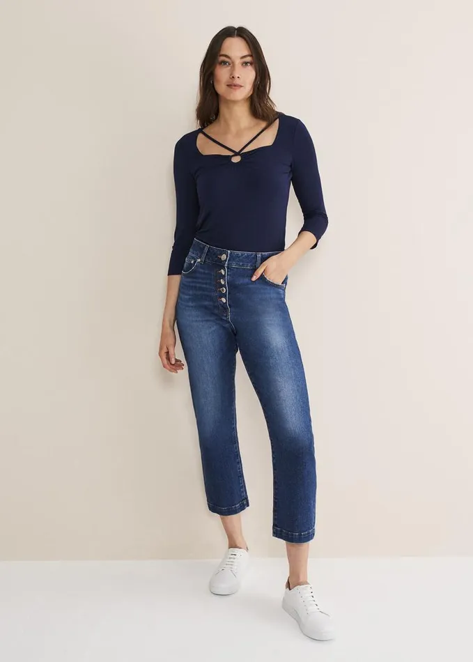 Phase Eight Leyla Cut Out Top Midnight Women Tops and TShirts