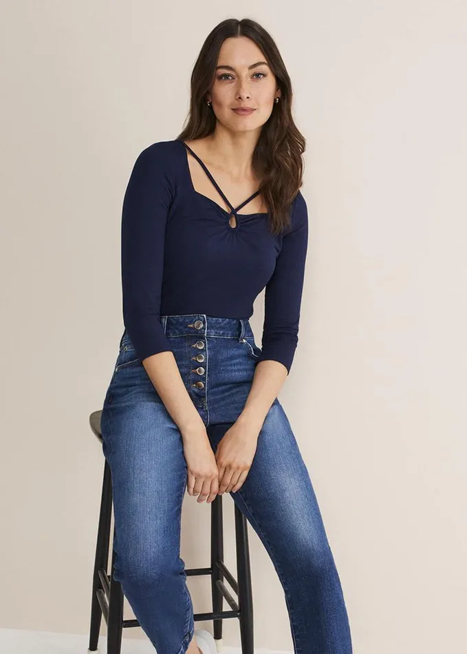 Phase Eight Leyla Cut Out Top Midnight Women Tops and TShirts