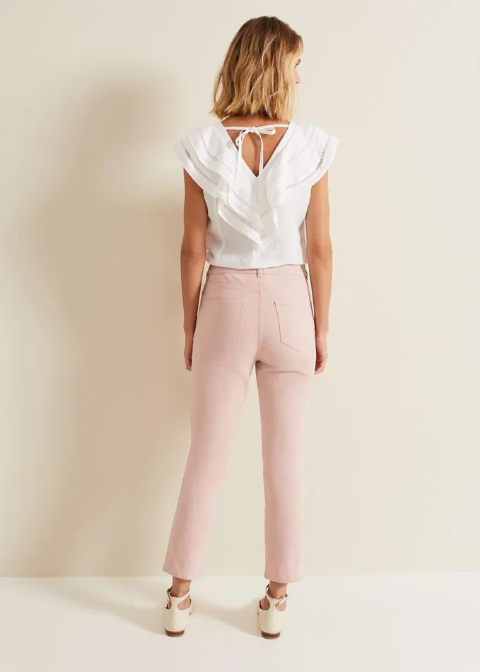 Phase Eight Lindsey Cropped Straight Leg Jeans Pink Women Jeans