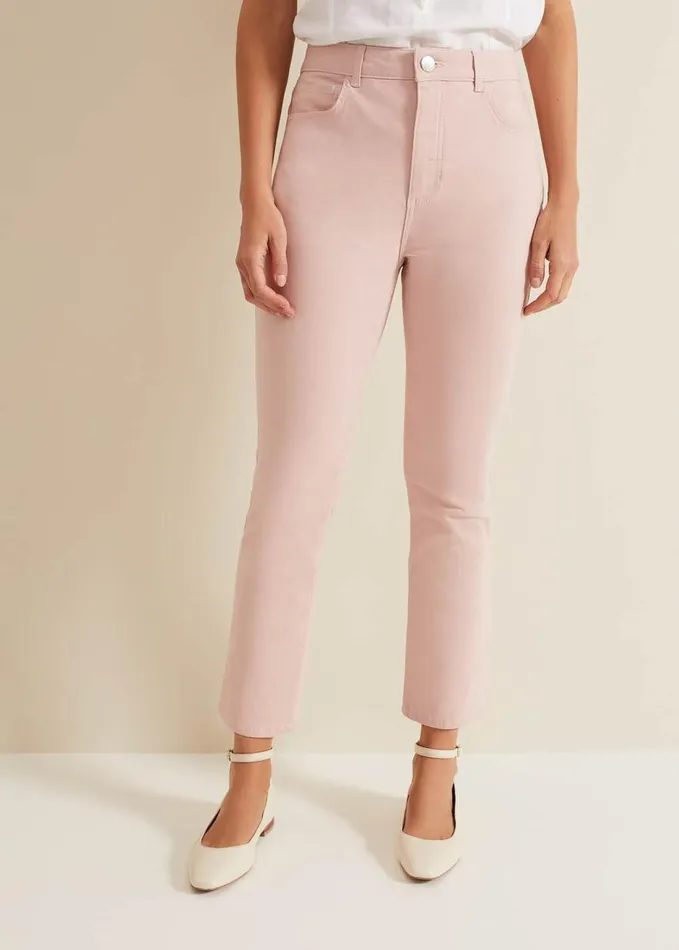 Phase Eight Lindsey Cropped Straight Leg Jeans Pink Women Jeans