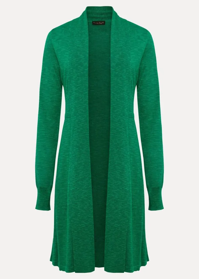 Phase Eight Louise Linen Longline Cardigan Green Women Knitwear