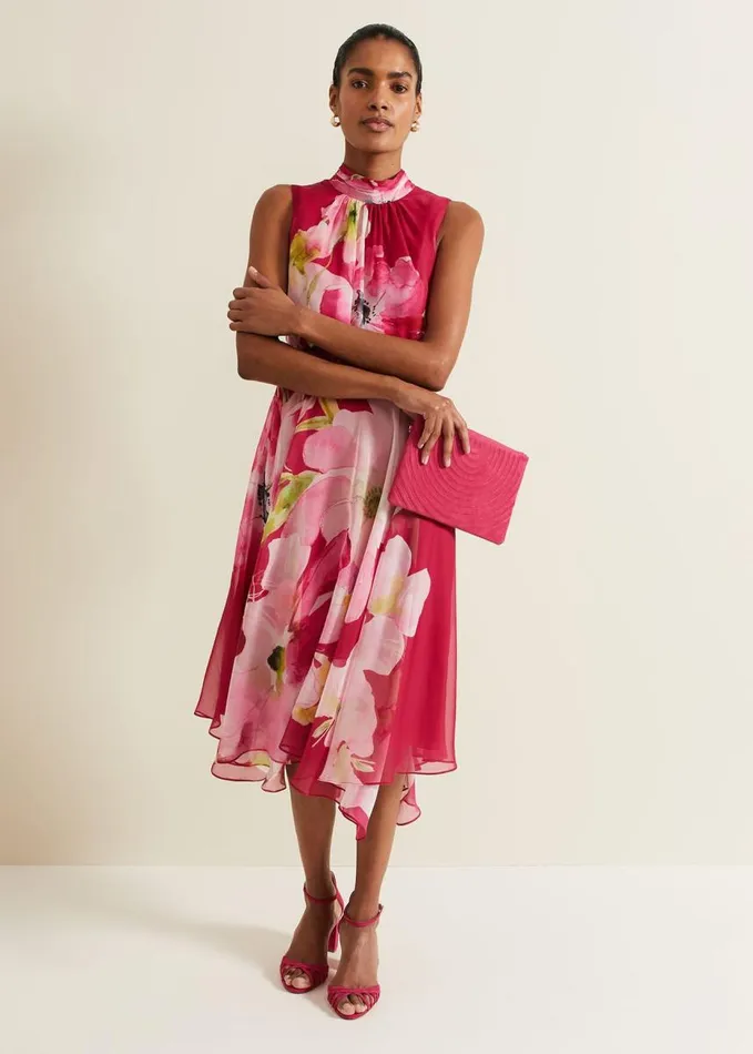 Phase Eight Lucinda Floral Midi Dress Multicoloured Women Dresses