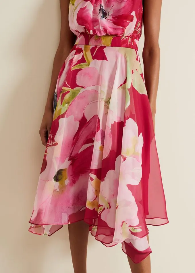 Phase Eight Lucinda Floral Midi Dress Multicoloured Women Dresses