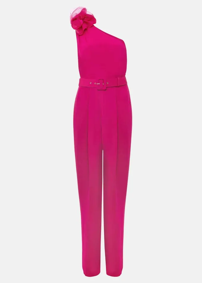 Phase Eight Luisa One Shoulder Jumpsuit Magenta Pink Women Dresses