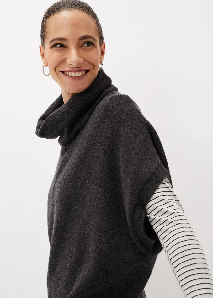 Phase Eight Lula Sleeveless Knit Tunic Dress Charcoal Women Dresses