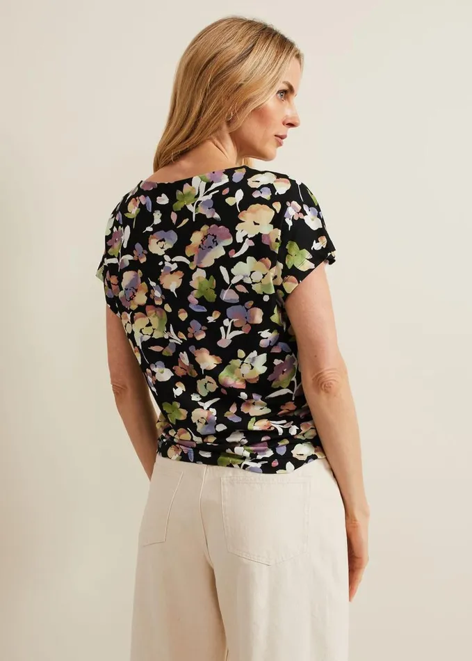 Phase Eight Maddie Watercolor Top Blackmulti Women Tops and TShirts