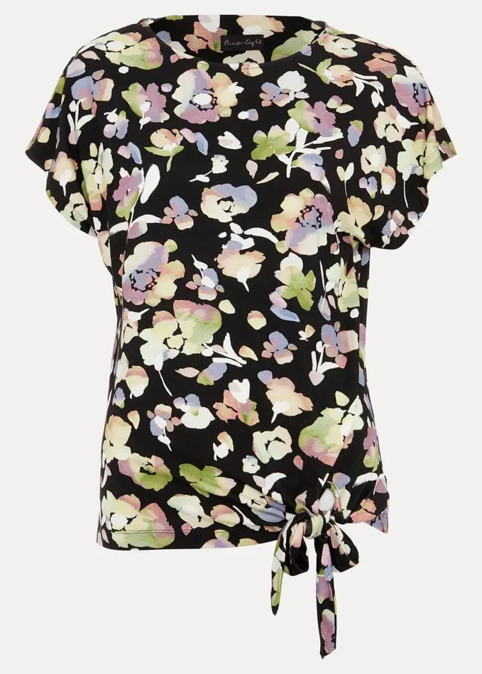 Phase Eight Maddie Watercolor Top Blackmulti Women Tops and TShirts