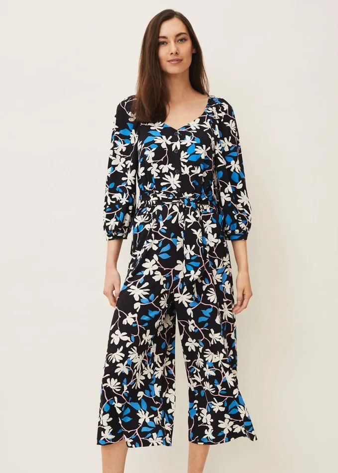 Phase Eight Magnolia Floral Jersey Jumpsuit Navymulti Women Dresses