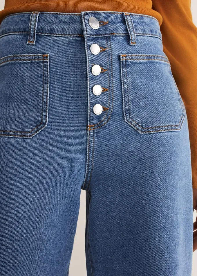 Phase Eight Magsie Wide Leg Jeans Mid Wash Blue Women Trousers