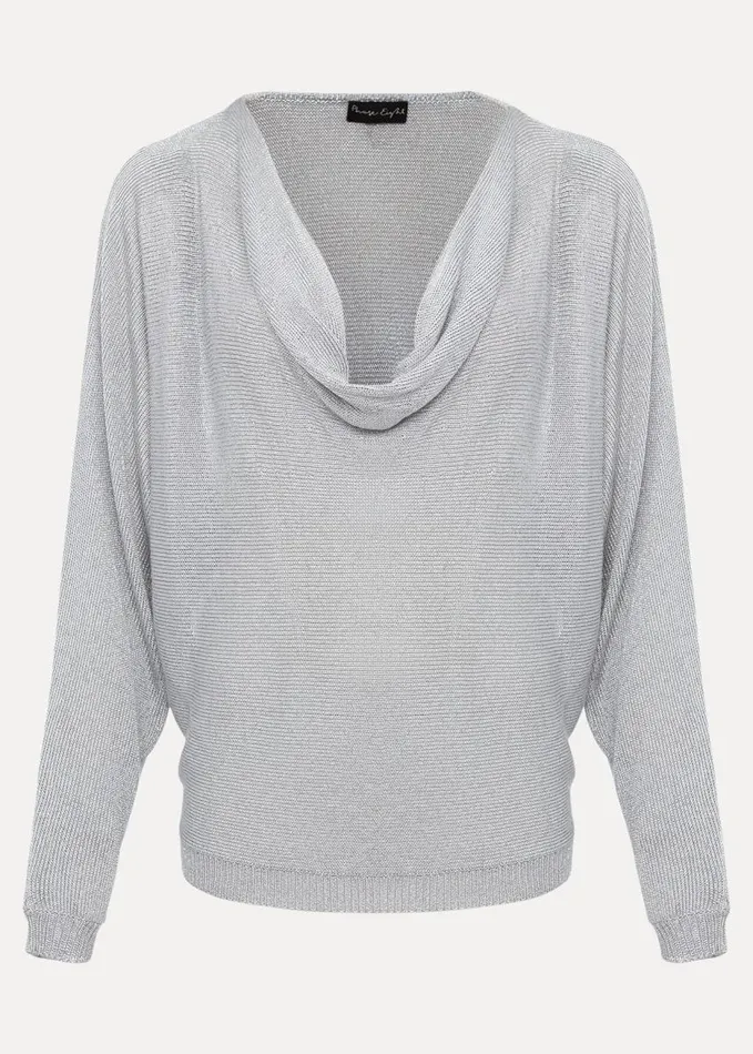 Phase Eight Malti Metallic Cowl Neck Knit Silver Women Knitwear