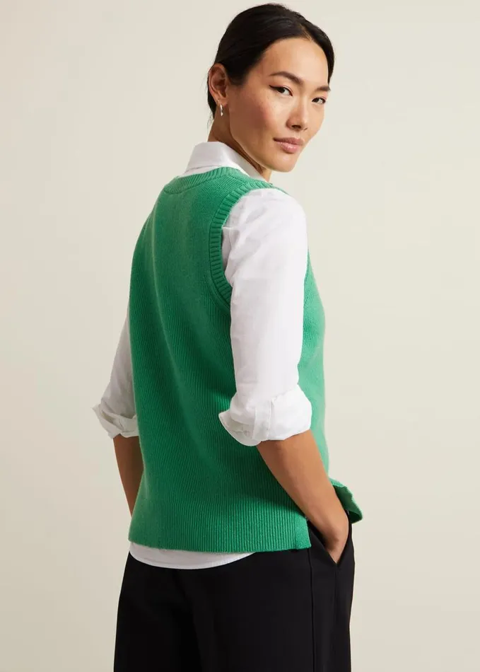 Phase Eight Marianna V Neck Tank Green Women Knitwear