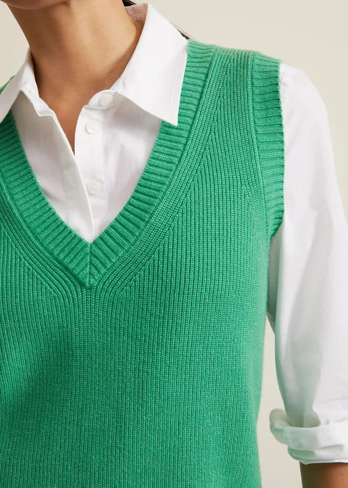 Phase Eight Marianna V Neck Tank Green Women Knitwear