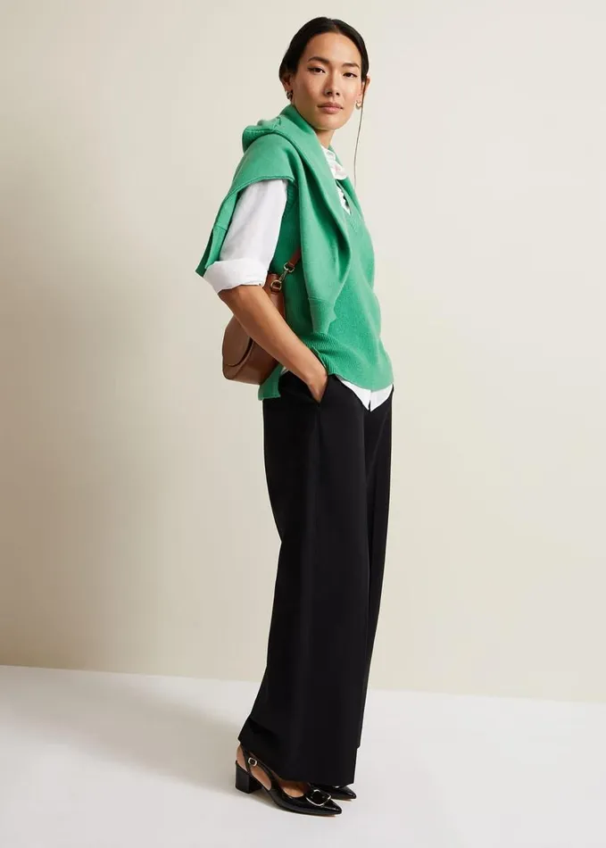 Phase Eight Marianna V Neck Tank Green Women Knitwear
