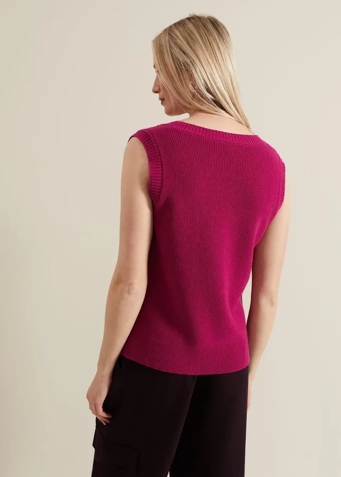 Phase Eight Marianna V Neck Tank Purple Women Knitwear