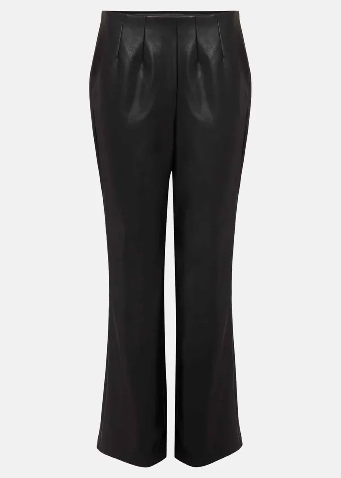 Phase Eight Marielle Black Faux Leather Cropped Trousers Black Women Trousers