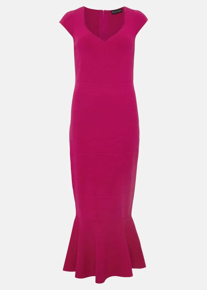 Phase Eight Martha Bandage Midi Dress Magenta Women Dresses