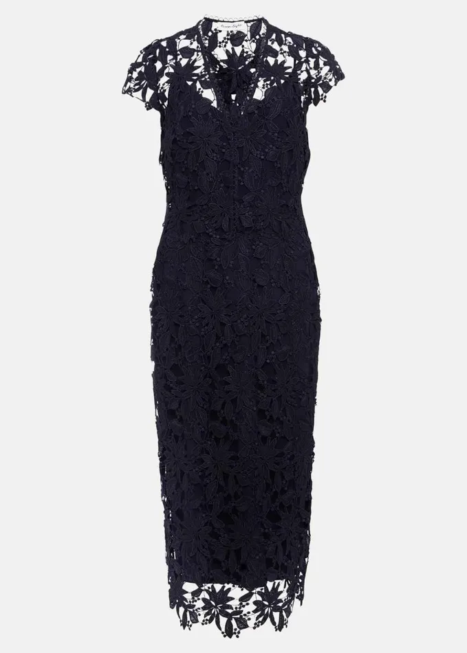 Phase Eight Meghan Lace Double Layer Dress Navy Women Dresses