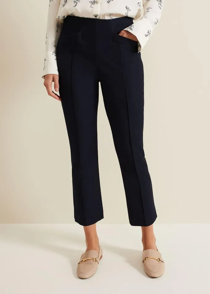 Phase Eight Miah Stretch Capri Trousers Navy Women Trousers
