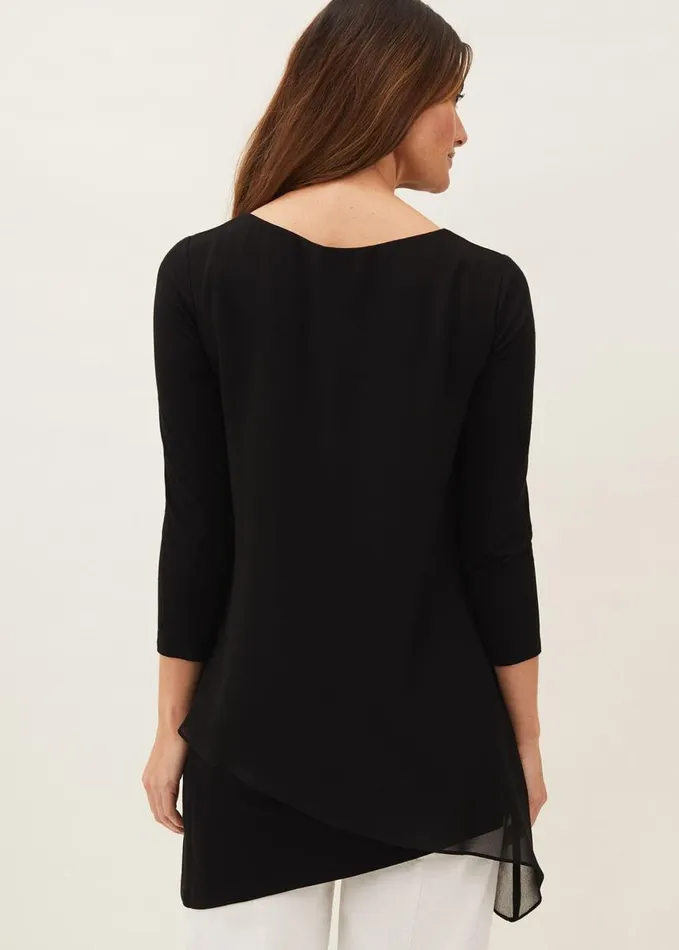 Phase Eight Mika Longline Top Black Women Tops and TShirts