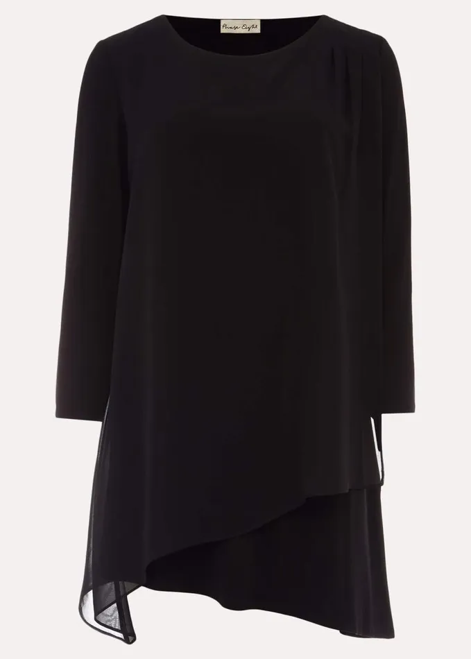 Phase Eight Mika Longline Top Black Women Tops and TShirts