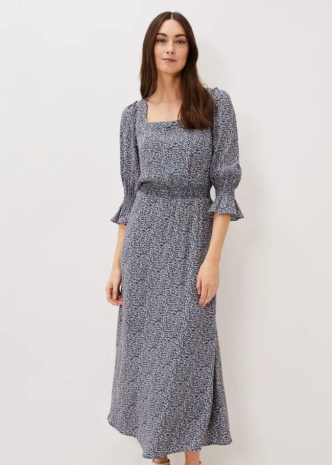 Phase Eight Millie Ditsy Print Dress Blue Multi Women Dresses