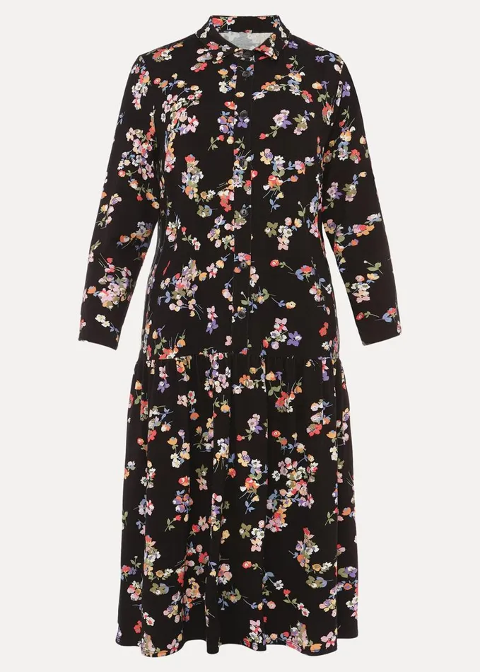 Phase Eight Mina Floral Print Shirt Dress Blackmulti Women Dresses