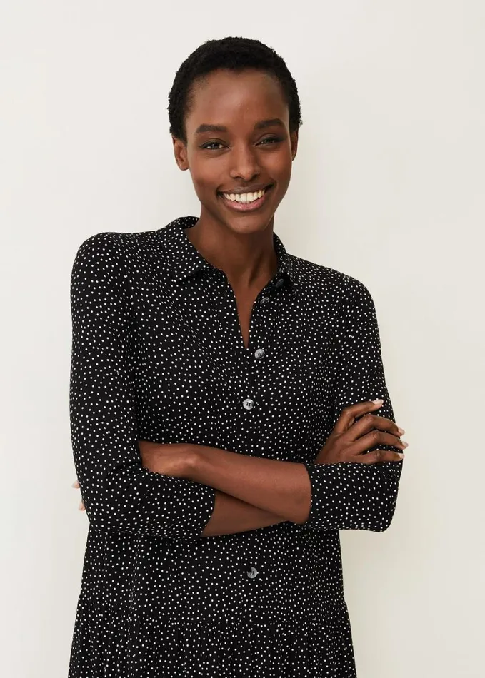 Phase Eight Mina Spot Print Shirt Dress Blackwhite Women Dresses