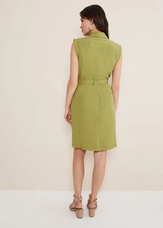 Phase Eight Miruna Utility Shift Dress Khaki Women Dresses