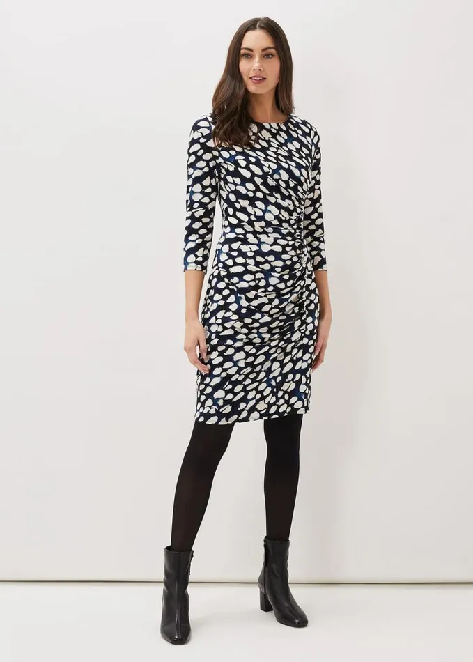 Phase Eight Naava Spot Jersey Dress Multicoloured Women Dresses