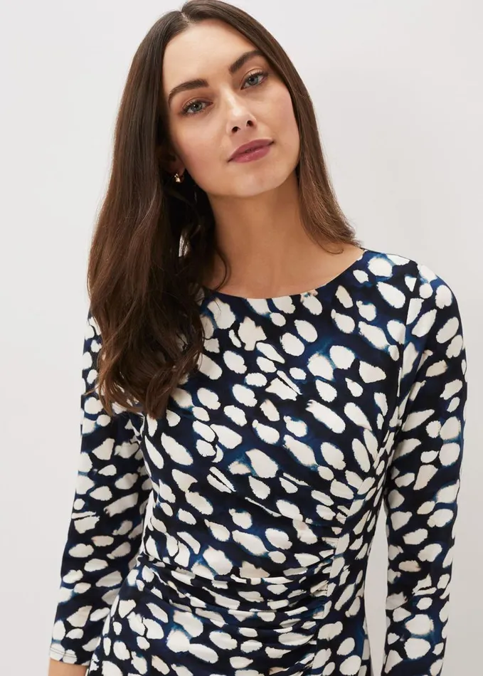 Phase Eight Naava Spot Jersey Dress Multicoloured Women Dresses