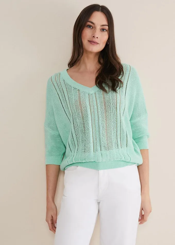 Phase Eight Nadia Tape Knit Mint Women Knitwear