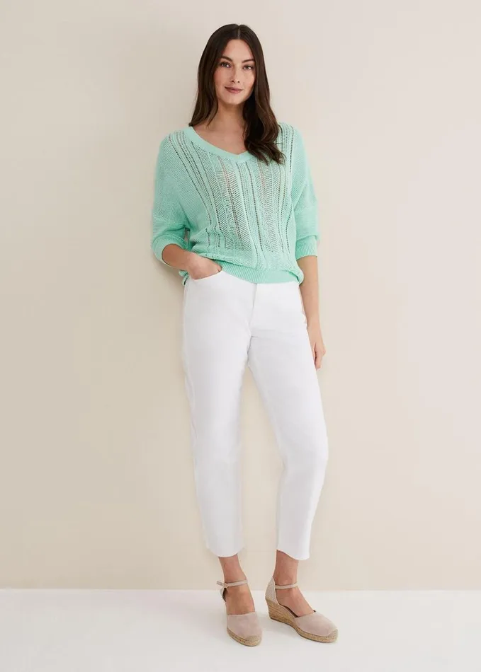 Phase Eight Nadia Tape Knit Mint Women Knitwear