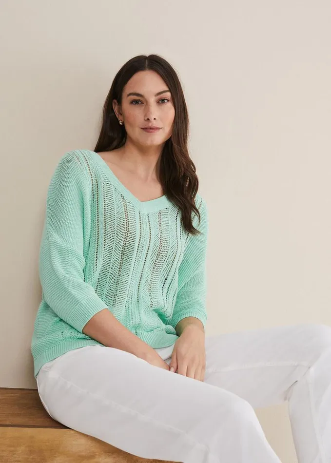 Phase Eight Nadia Tape Knit Mint Women Knitwear