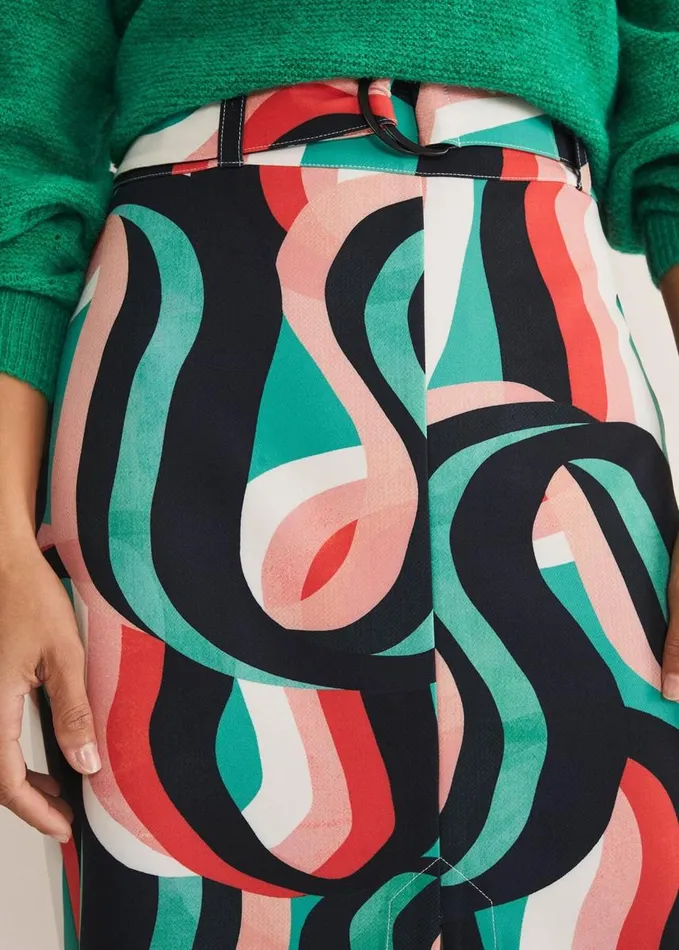 Phase Eight Nathalie Swirl Midi Skirt Green Multi Women Skirts