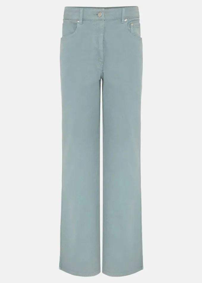 Phase Eight Nell Organic Denim Wide Leg Jean Sage Women Trousers