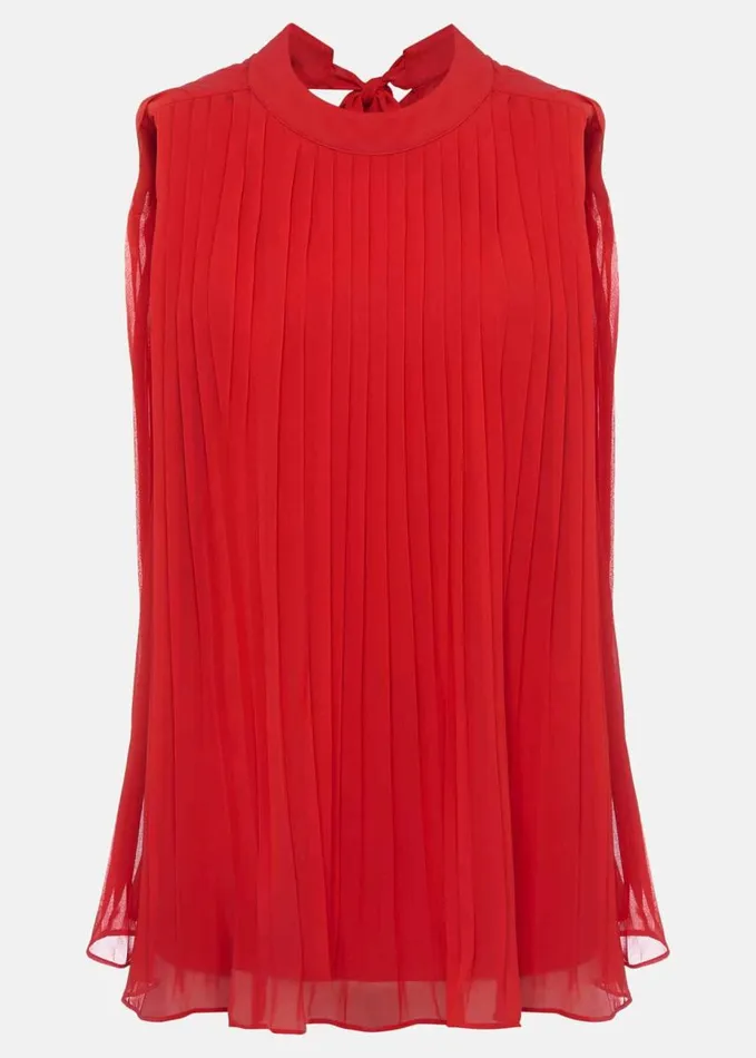 Phase Eight Nina Pleated Top Fire Women Shirts and Blouses