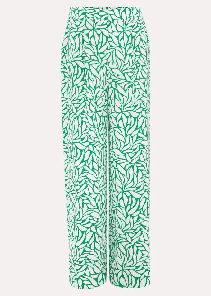Phase Eight Nylah Printed Wide Leg Trousers Green Women Trousers