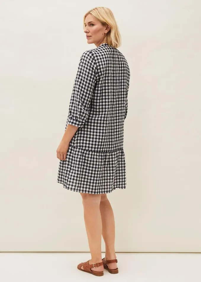 Phase Eight Oona Gingham Swing Dress Navywhite Women Dresses