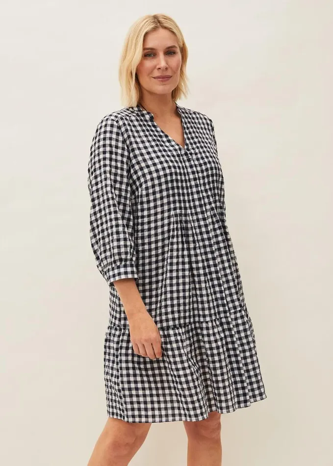 Phase Eight Oona Gingham Swing Dress Navywhite Women Dresses