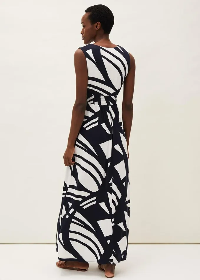 Phase Eight Ostia Abstract Stripe Maxi Dress Navywhite Women Dresses