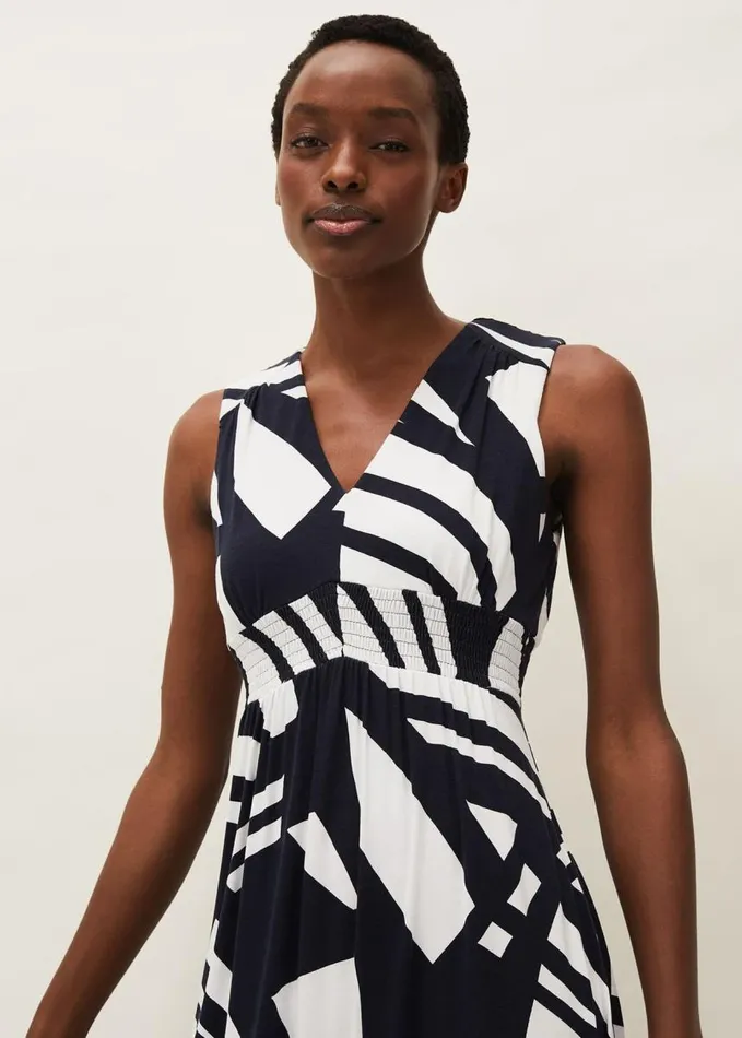Phase Eight Ostia Abstract Stripe Maxi Dress Navywhite Women Dresses