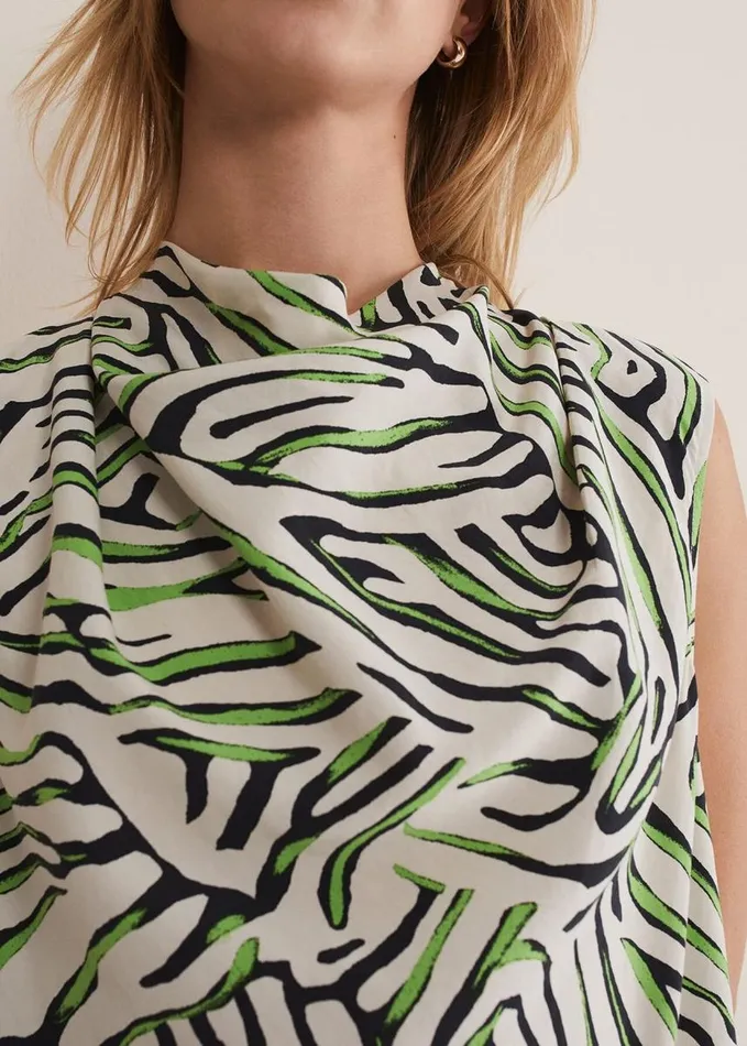 Phase Eight Paulette Zebra Print Cowl Neck Blouse Ivorymulti Women Shirts and Blouses