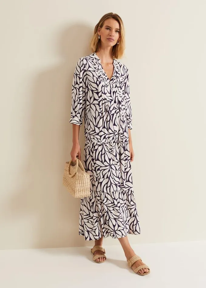 Phase Eight Penele Geo Midi Dress Purple Women Dresses