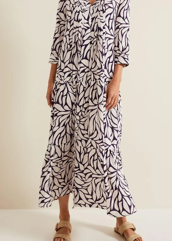 Phase Eight Penele Geo Midi Dress Purple Women Dresses